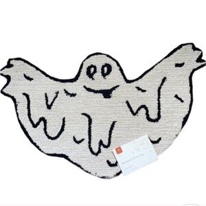 Ghost Throw Rug NEW Loloi Accent 20” Viral Tik Tok White Black Halloween